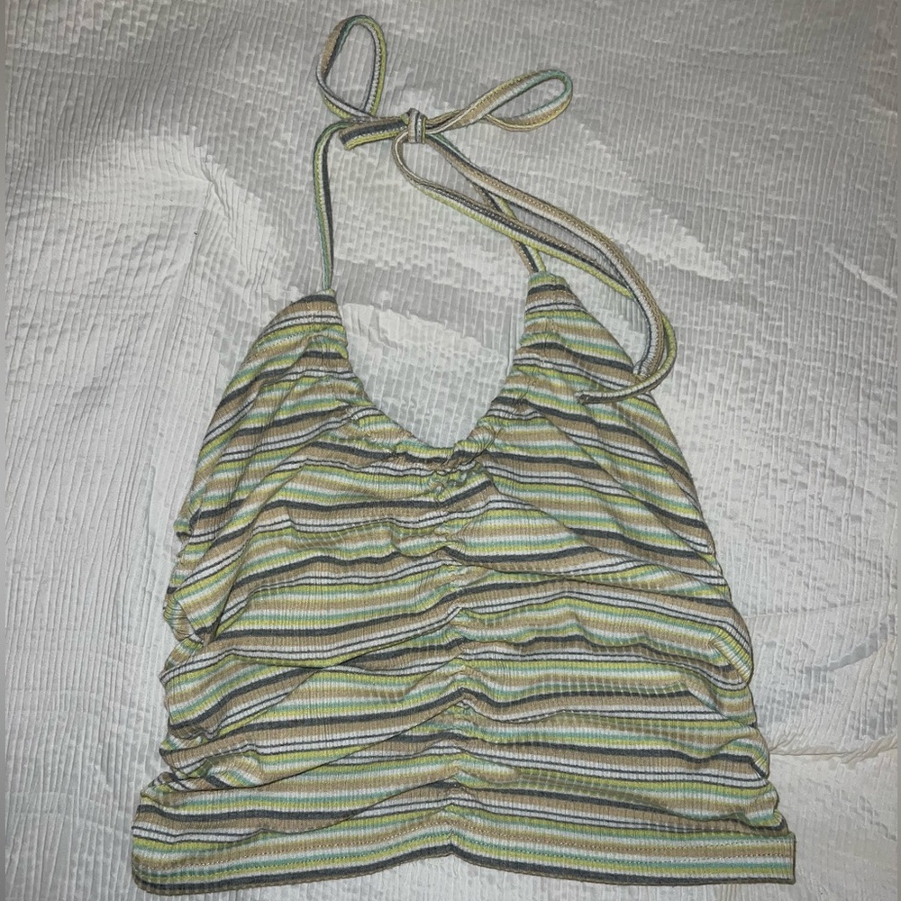 Striped Halter Crop Top